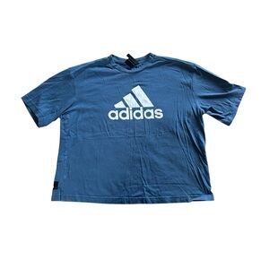 [Adidas] Blue Tee with White Logo